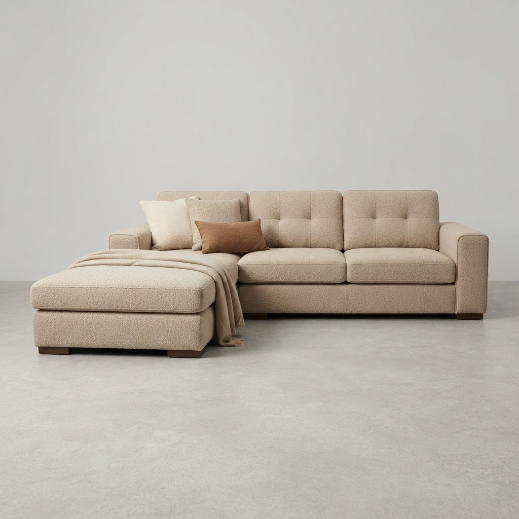 Dune L-Shaped Boucle Sectional
