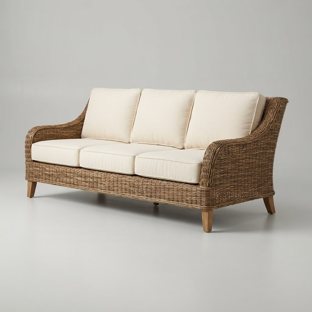 Palm Key Rattan Sofa